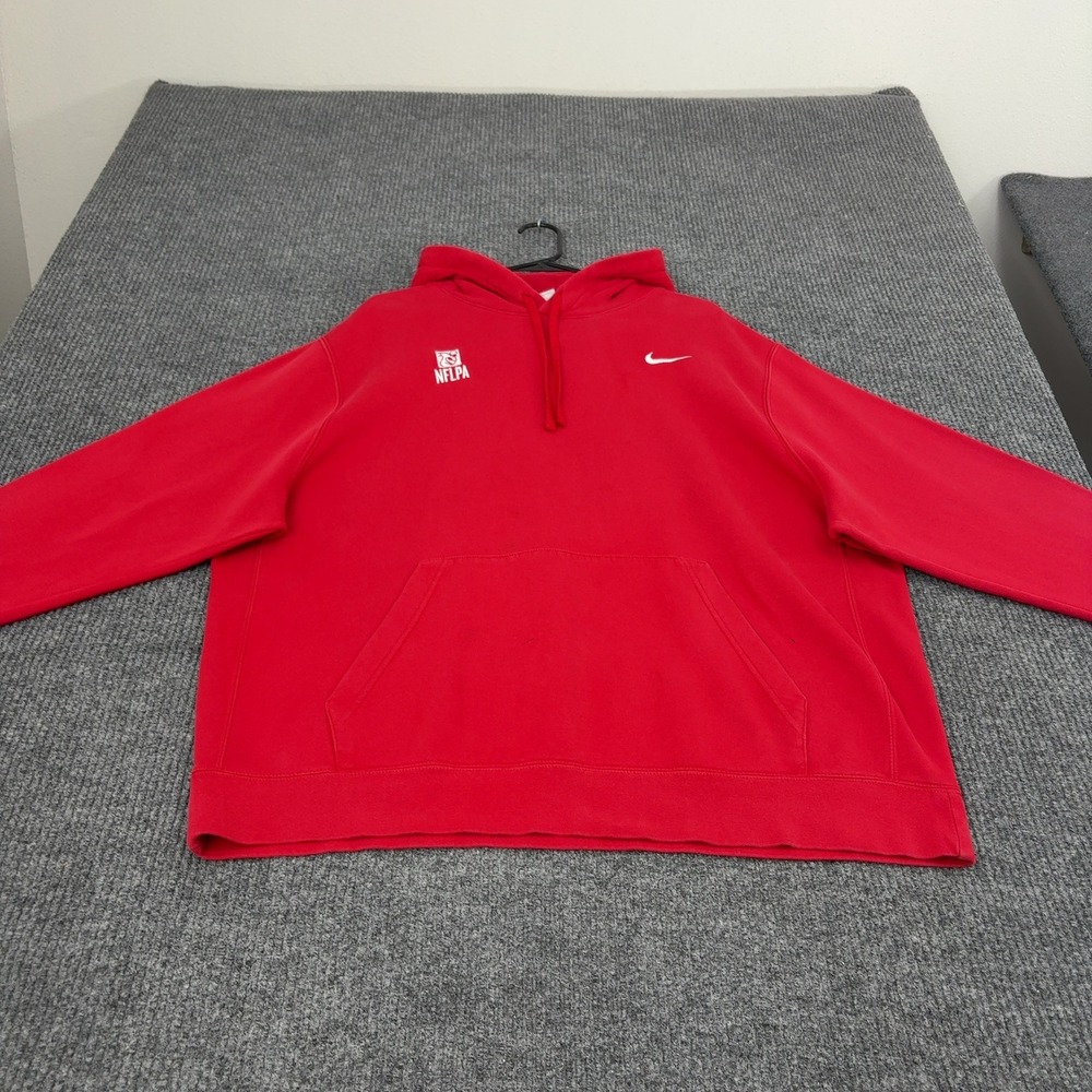 NFLPA Nike Hoodie Mens XXL Red Cotton Polyester Fleece Sportswear Athletic Style